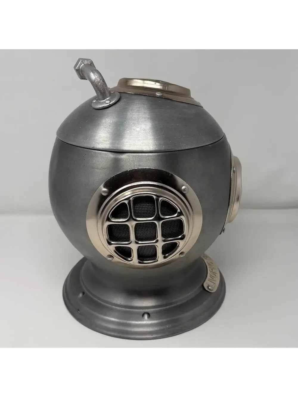 Vintage 1970 Livorno 1894 Sea Diving Helmet Ice Bucket Pewtertone Tankardware